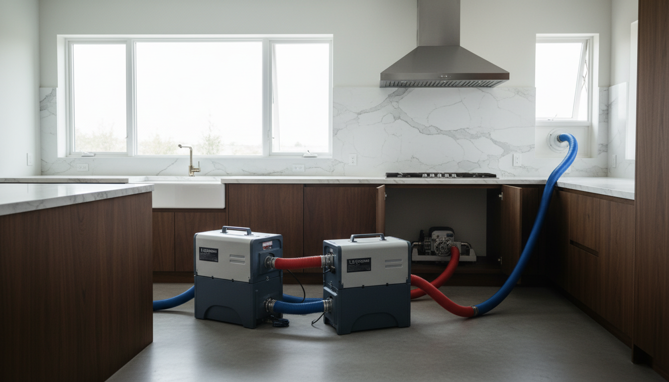 Technical dehumidification setup in a luxury home