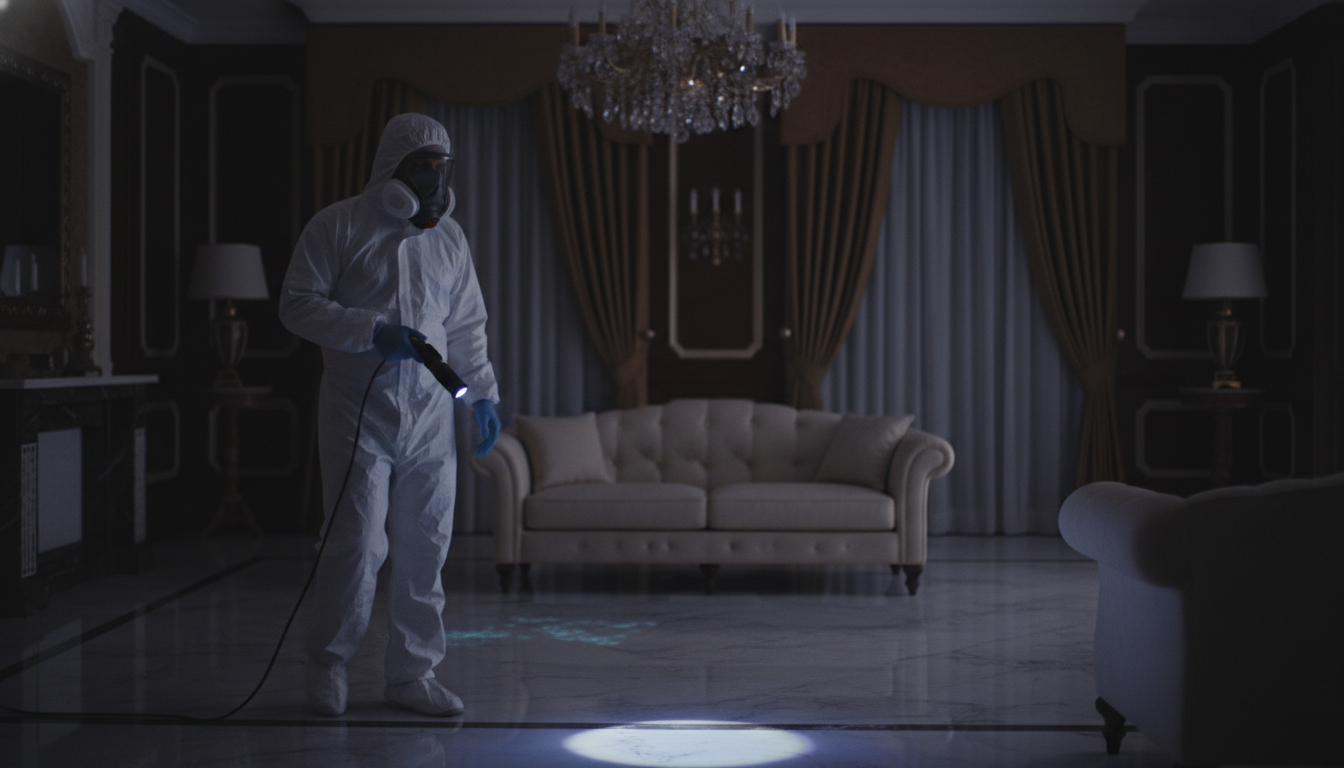 Confidential biohazard remediation in a high-end property.