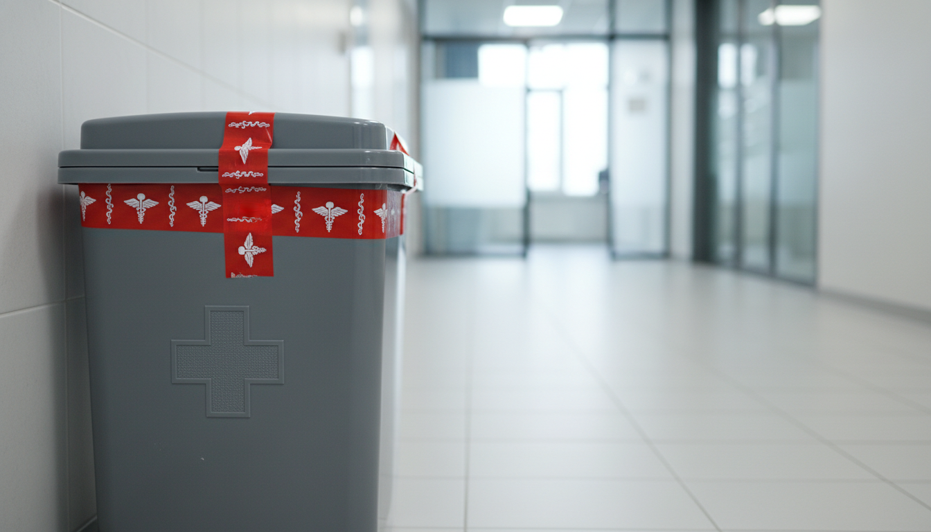 Secure debris handling in a medical clinic restoration project.