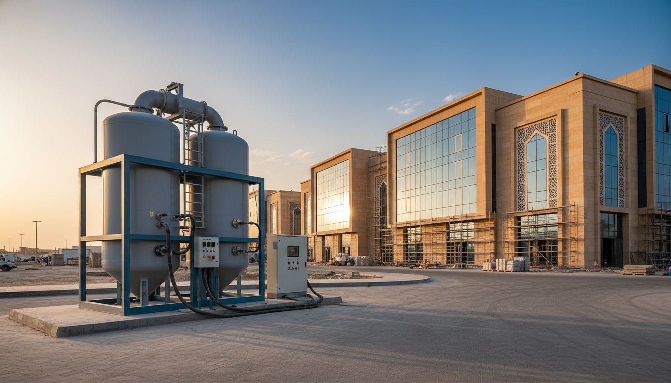 Commercial restoration equipment at a Medina business site