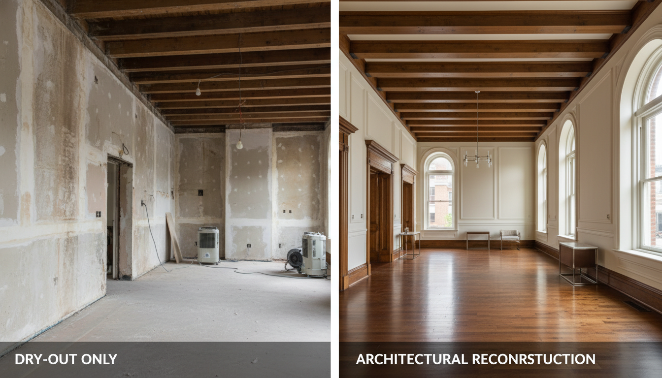 Comparison of high-end home reconstruction vs basic restoration
