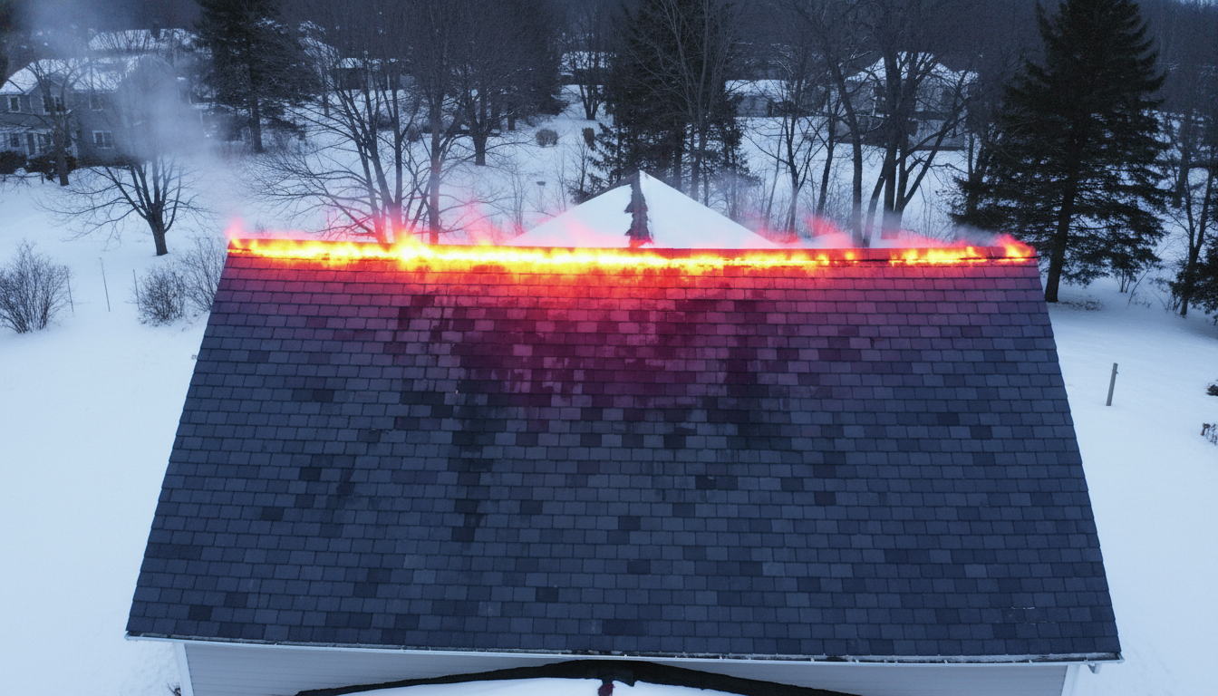 Thermal analysis of a historic slate roof in Orono.
