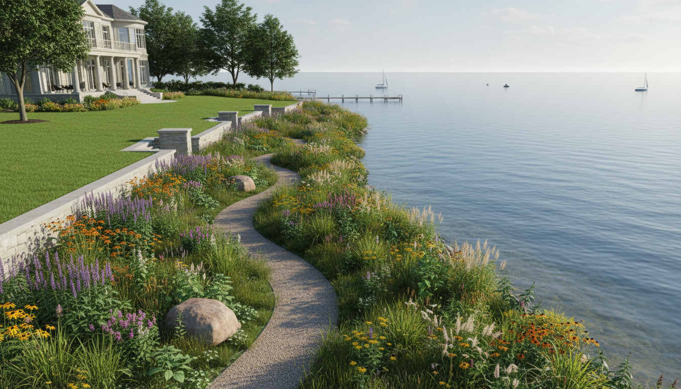 Aesthetically pleasing native shoreline buffer in Wayzata.