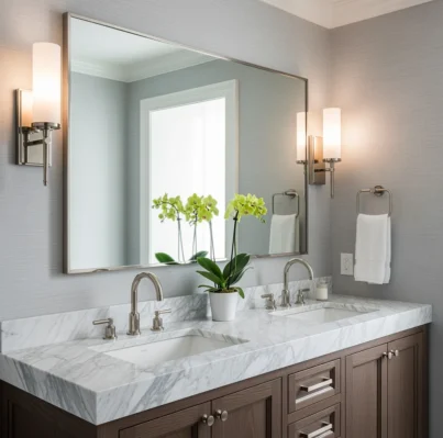 Bathroom vanity by Partners Restoration